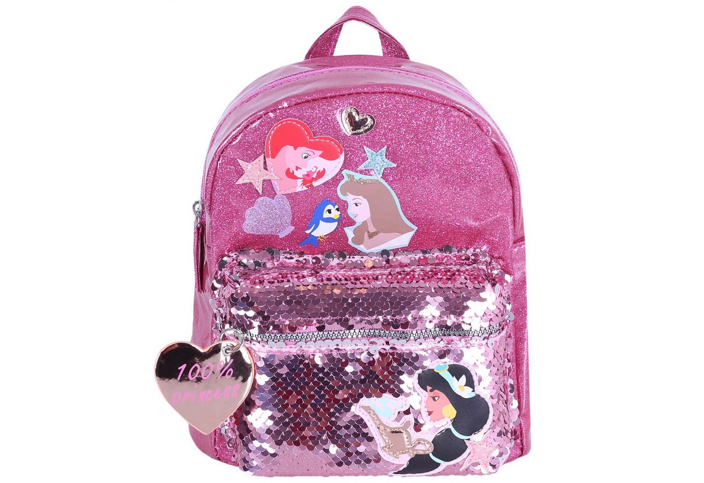 Disney Princess Schulrucksack DISNEY Prinzessinnen glänzender Rucksack für Mädchen, 22 x 10 x 19 cm Bild 4