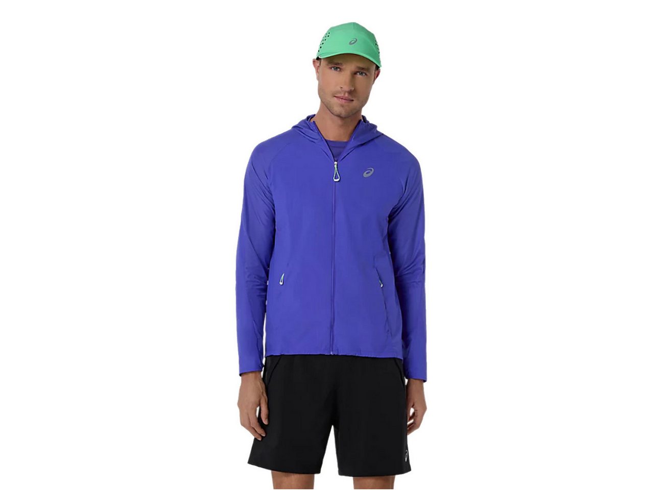 Asics Laufjacke Asics Road Packable Jacket Cobalt Burst Illuminate Green