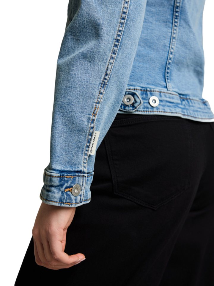 TOM TAILOR Jeansjacke N blau,Casual,Baumwolle,Washed,Umlegekragen,Lang,Regular Fit Bild 5