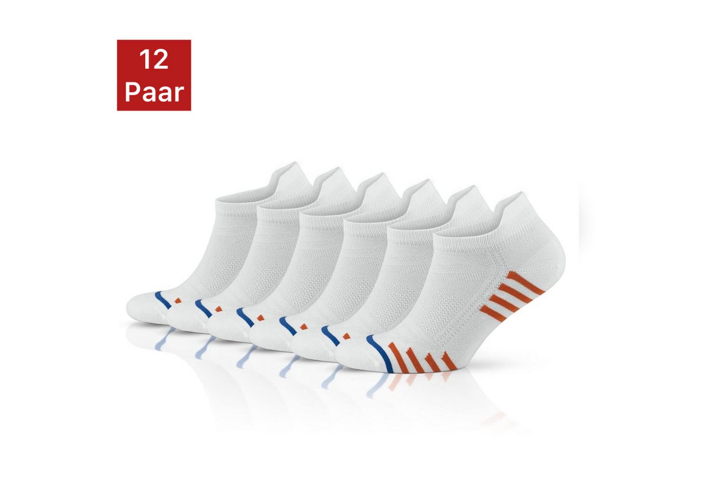 NERS Sportsocken aus Bambus für Damen & Herren gegen Schweißfüße mit Komfortbund (Spar-Set, 12-Paar) ohne drückende Naht, Atmungsaktiv, Bequem