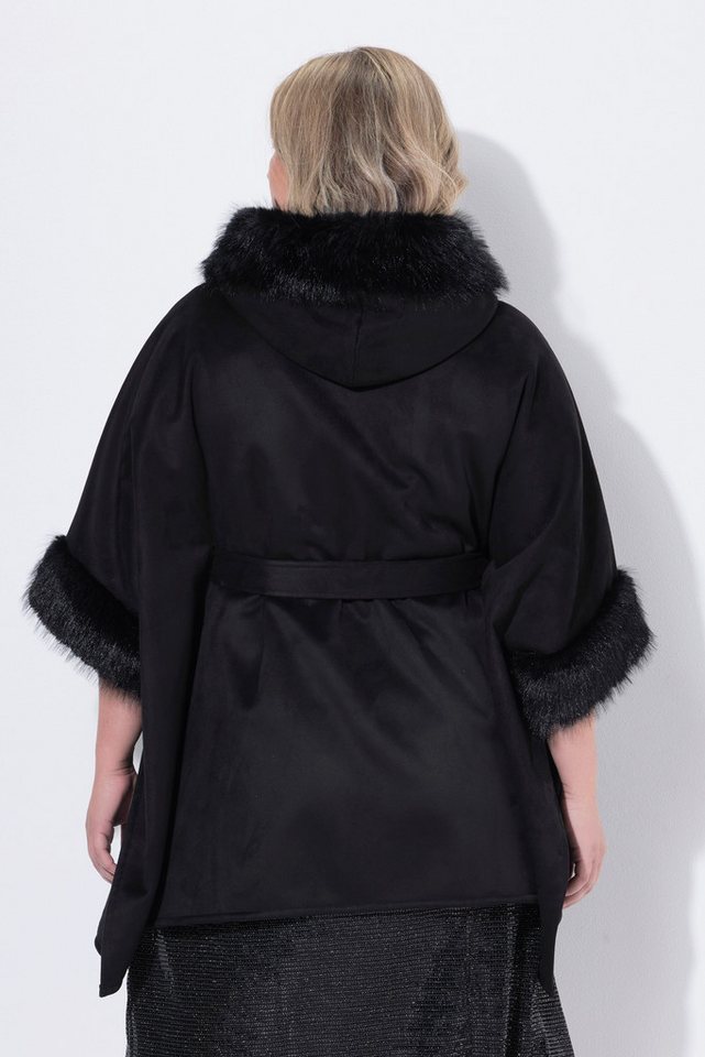 MIAMODA Outdoorjacke Ponchojacke oversized FakeFur-Details Bild 2