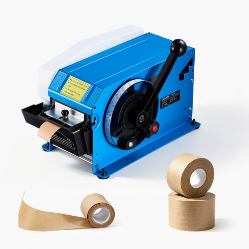 VEVOR Wasseraktivierter Klebebandabroller mit 10,2-101,6cm Schnittlänge, Manueller Klebebandschneider für Nassklebeband, Verpackung & Lagerung, 40-100mm Bandbreite, mit 1,3kg Wassertank & Handhebel