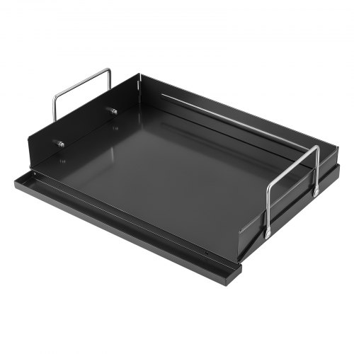 VEVOR Plancha Grillplatte 432 x 330 mm 3 mm Kohlenstoffstahl Antihaftbeschichtet, für Gasherde, Grills und Camping, Abnehmbare Seitenwände, Fettauffangschale, Spritzschutz und 43 x 29 cm Kochfläche