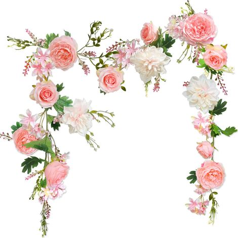 Peony Garland, 180 Cm, Artificial Flower Garland, Wedding Flower, Artificial Peony Garland For Garden, Home, Wedding, Arch, Car Decor (pink Peony Garland)