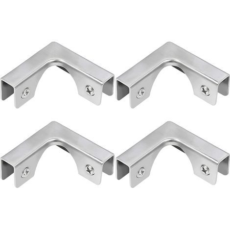 Glass Clamp, 4 Pieces L-shape Stainless Steel Glass Connectors, Right Angle Fixing Brackets For Aquarium Mounting Rimless Cabinet, For 5-8mm Glass