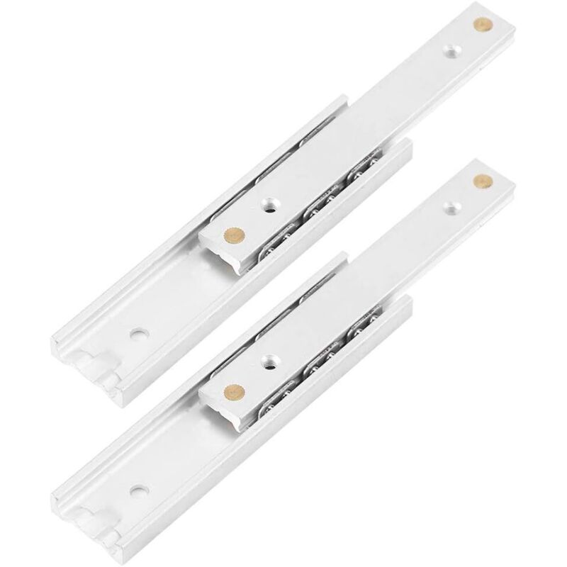 2 Pcs En Alliage D'Aluminium Lourds Coureurs Roulement À Billes Coulisses De Tiroir Rail Télescopique Durable Lisse Glissière Pour Armoire À Tiroirs(140mm)