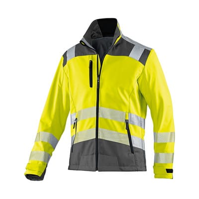 Kübler Jacke reflectiq Softshell psa 2 warngelb/anthrazit Gr. 4XL