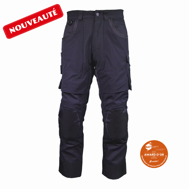 Hose - ILKOTT - Schwarz Endurance YP95 mit Knieschonern EJ.87 T.40 YP95L-5959-EJ 87cm-40