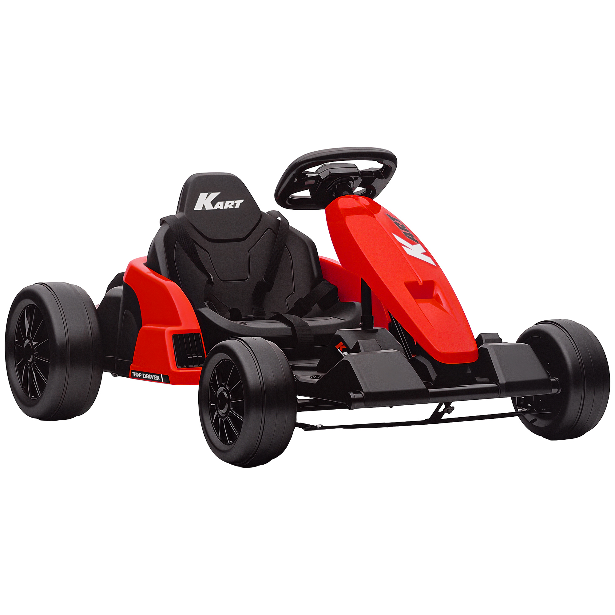24-v-elektro-go-kart Mit Drift-modus, Verstellbarem Sitz, 5-punkt-sicherheitsgurt, Musik- Und Hupenfunktion Für Kinder Von 6 Bis 12 Jahren
