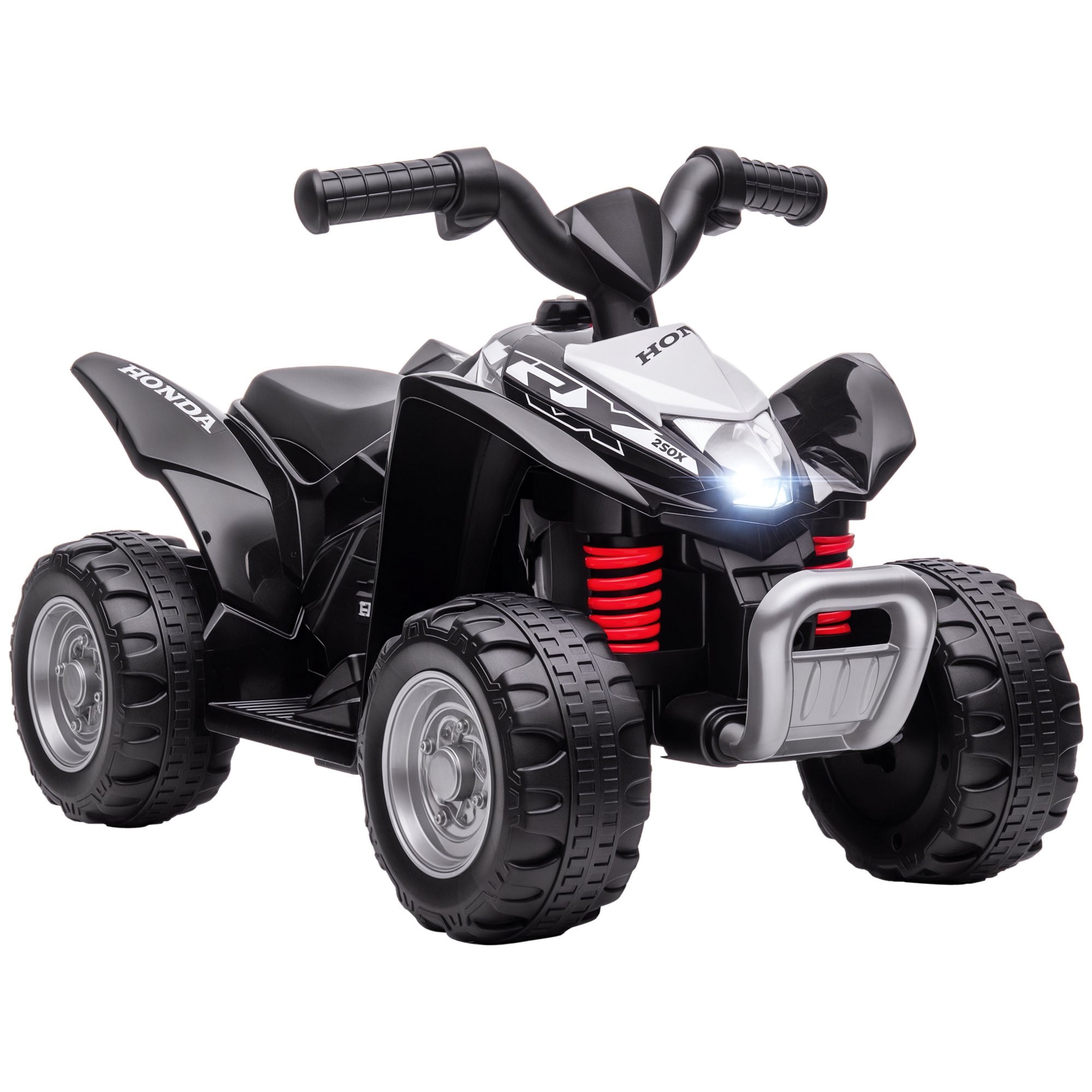 Elektrisches 6v-quad Für Kinder, 2,8 Km/h, Mit Led-scheinwerfern, Hupe Und Ergonomischem Design, Schwarz