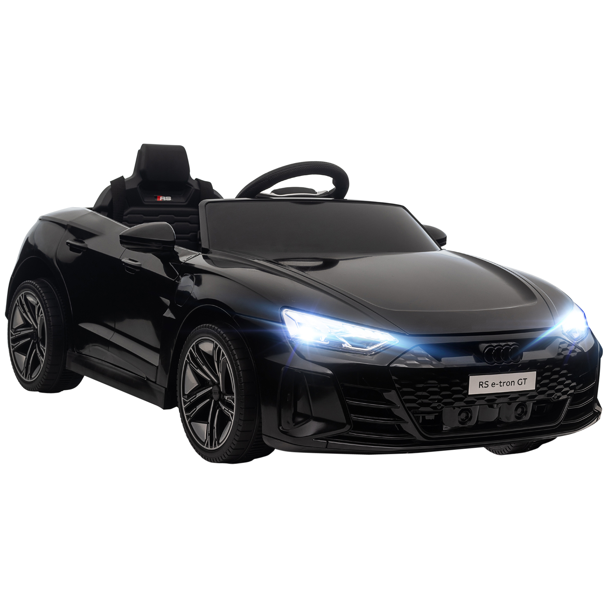 12v Elektro-kinderauto – Elektrofahrzeug Mit Fernbedienung – Schwarzer Audi Rs E-tron Gt – 5 Km/h Höchstgeschwindigkeit – Sound Und Licht