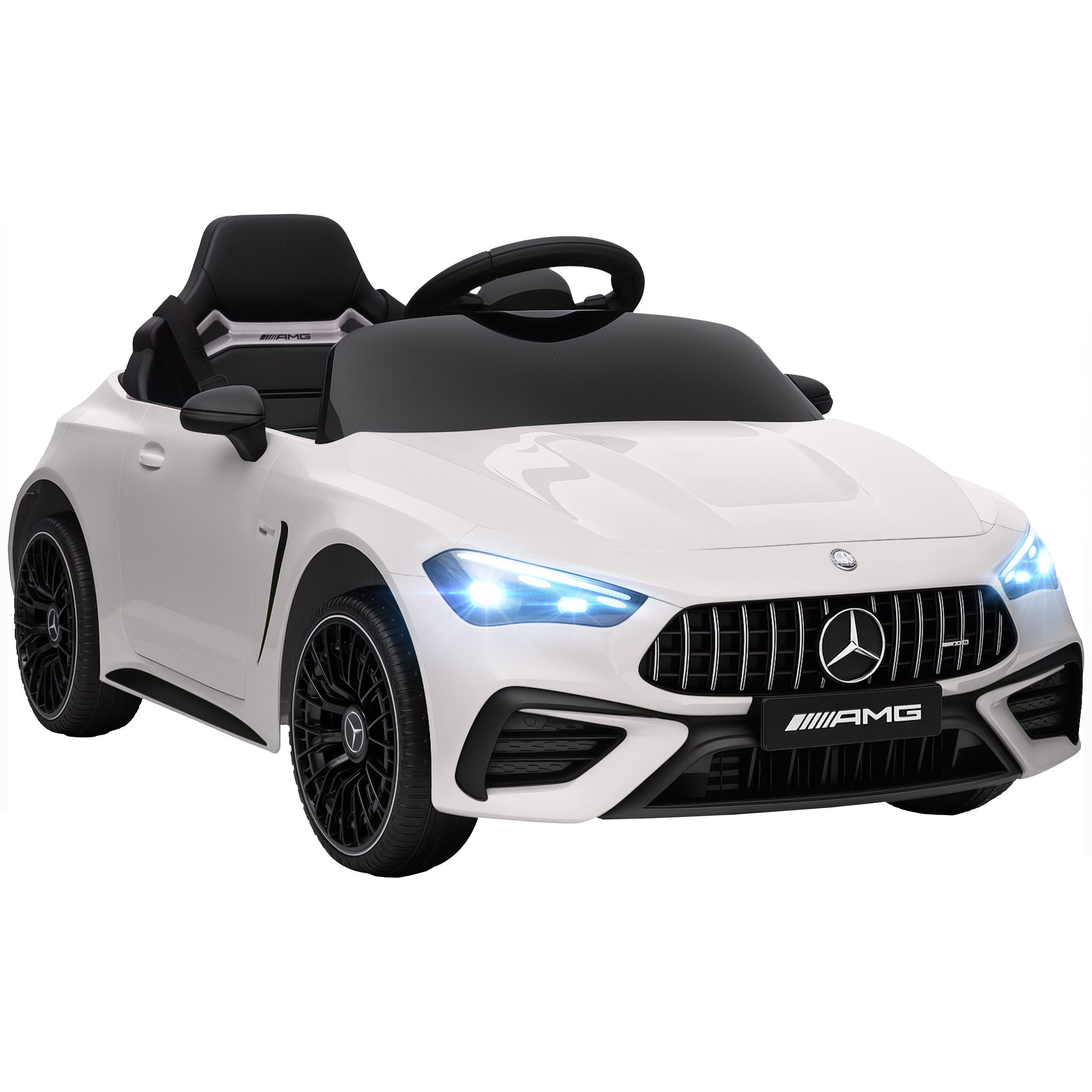 Mercedes-amg Cle 53 Elektro-kinderauto, 12 V, Mit 2,4-ghz-fernbedienung Und Zwei Motoren, Maße 99 X 55 X 43 Cm, Weiß