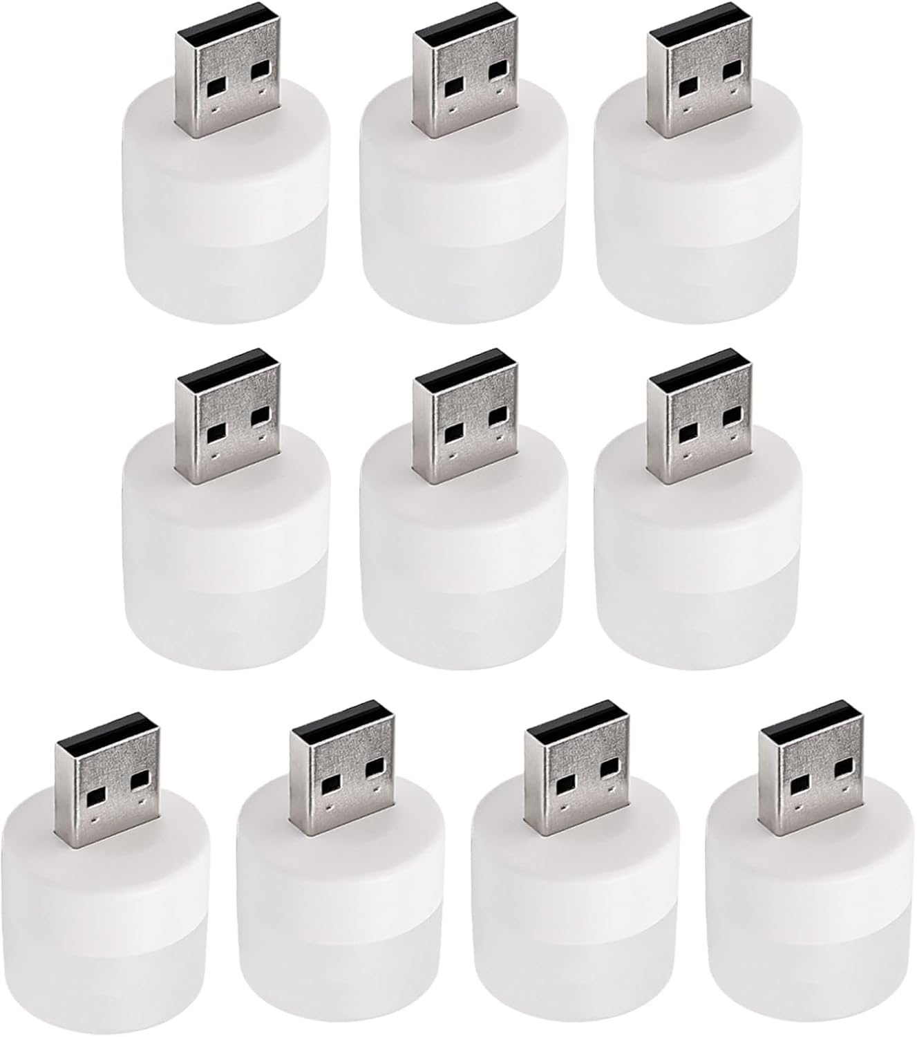 Usb-led-lampe – 10 Kleine, Runde, Energiesparende Und Tragbare Led-lampen Für Schlafzimmer, Büro, Nachttisch, Computer Und Zum Lesen