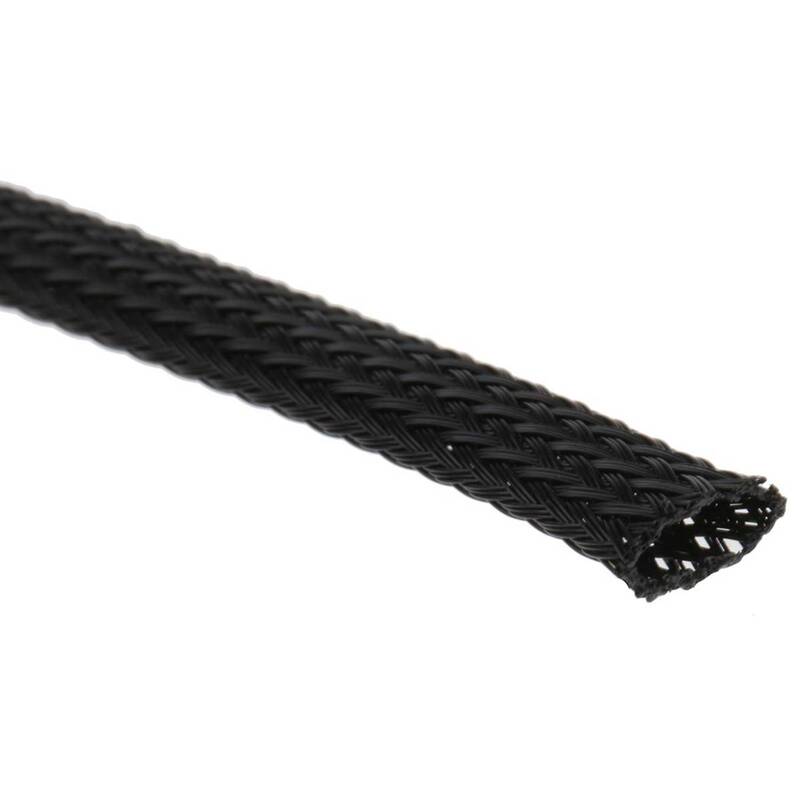 [neuwertig] B-ware Hellermanntyton Geflechtschlauch Kabelschutzschlauch Schwarz Polyester 100 M