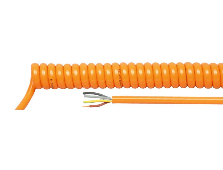 [neuwertig] B-ware Helukabel Spiralkabel Kabel Pur H07bq F Orange 5 G 1,5 Mm² Hauptkabel Sl 1500 Mm