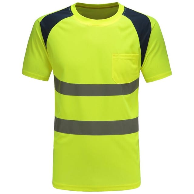 Sicherheits-T-Shirt mit Warn-High-Visibility-Polo (Gelb, L)