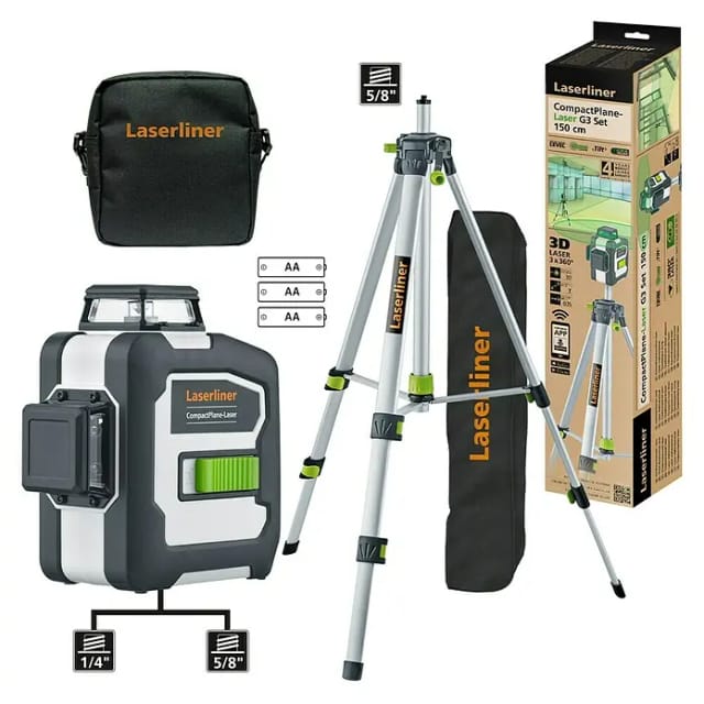 Laserliner Dreidimensionaler CompactPlane-Laser 3G Set 150 - 036.299E