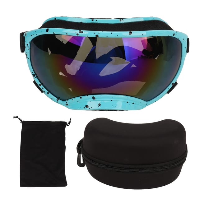 Schutzbrille Für Hunde, Winddicht Und Uv-beständig, Mit Polycarbonat-gläsern Und Verstellbarem Riemen – Modell Mit Blauen Gläsern