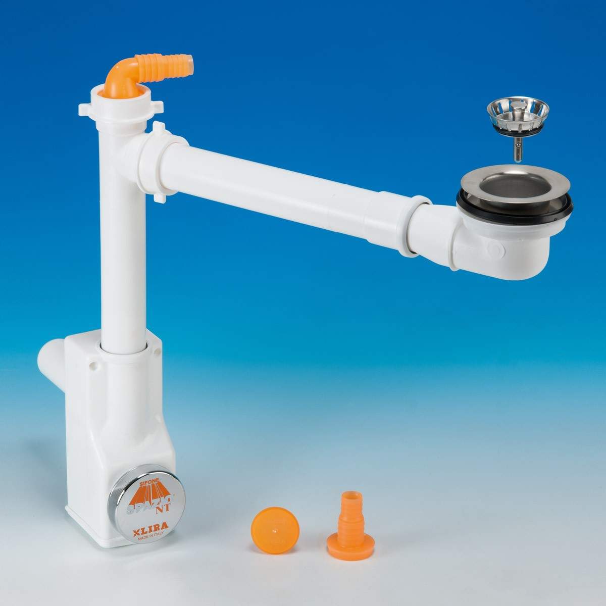 Lira Spa - Siphon-set Für Küchenspüle Mit Mini-kittinara-korb-ablaufstutzen Ø40 Mm Zio 1nt 9.1289.15 Weiß - Ø40