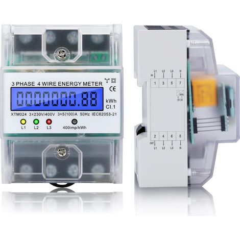 Electric Energy Meter Three Phase Current 4 Wires Digital Electric Meter 220/380v 5-100a Din Rail Digital Liquid Crystal Meters For Power Measurement Systems