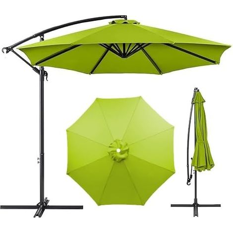 Umbrella Cloth Replacement Parasol Canopy, 7ft/9ft/10ft Garden Cover, Washable Patio Canopy(red,9ft 8ribs)(green,10ft 8ribs)