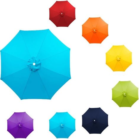Umbrella Cloth Replacement Covers For Parasol, 6 Ribs 8ribs Market Patio Canopy Cover, 7ft 9ft 10ft Outdoor Table Canopy(red,8ft 6ribs)(sky Blue,10ft 6ribs)