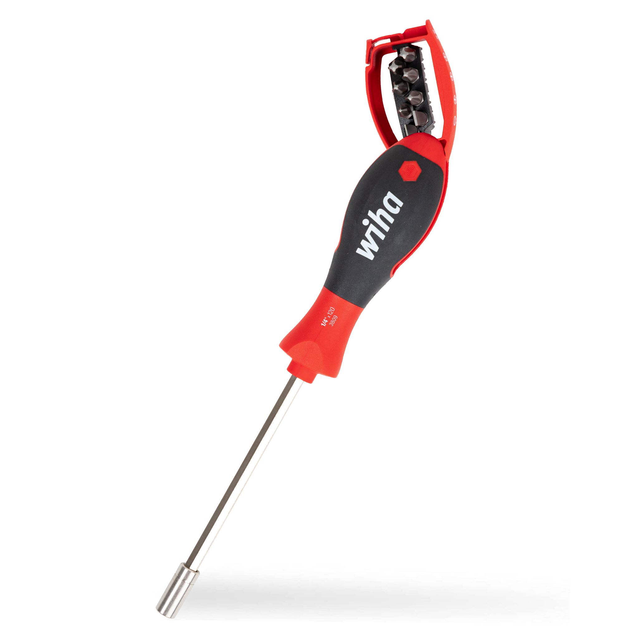 Wiha Schraubendreher Mit Bit Magazin Magnetisch Schlitz, Phillips Mit 8 Bits, 1/4" (32903)
