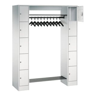 Personalgarderobe m.Kleiderbügelstange H1950xB1430xT480mm lichtgrau 5x2 Abt.