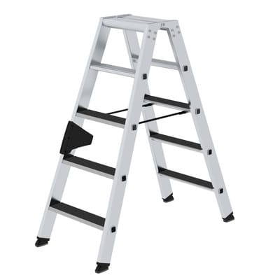 Günzburger Steigtechnik - Stufen-Stehleiter beidseitig begehbar mit clip-step R13 2 x 5 Stufen - 041638