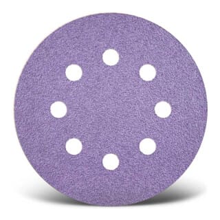 Purple hd Klett-Schleifscheiben, 125 mm, 8-Loch, f. Exzenterschleifer, Keramik-Mix (50 Stk.) K100 - Menzer