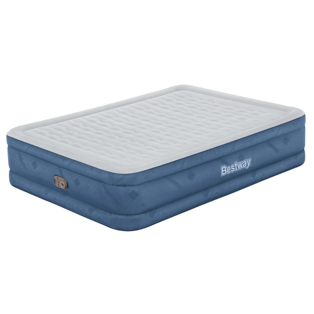 Bestway - Luftbett 203 x 152 x 46 cm Fortech mit extra komfortabler Liegefläche mit integrierter Elektropumpe für 2 Personen