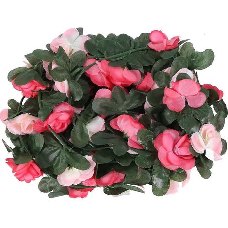 2pcs Artificial Rose Flower Floral Vine Hanging Garland Wedding Decor--