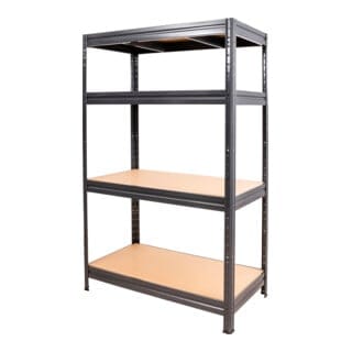 Schwerlast-Fachbodenregal, Fachlast 600kg, Feldlast 1600kg, HxBxT 1770x1600x600 mm, 4 Böden, Stahlgestell - Stier