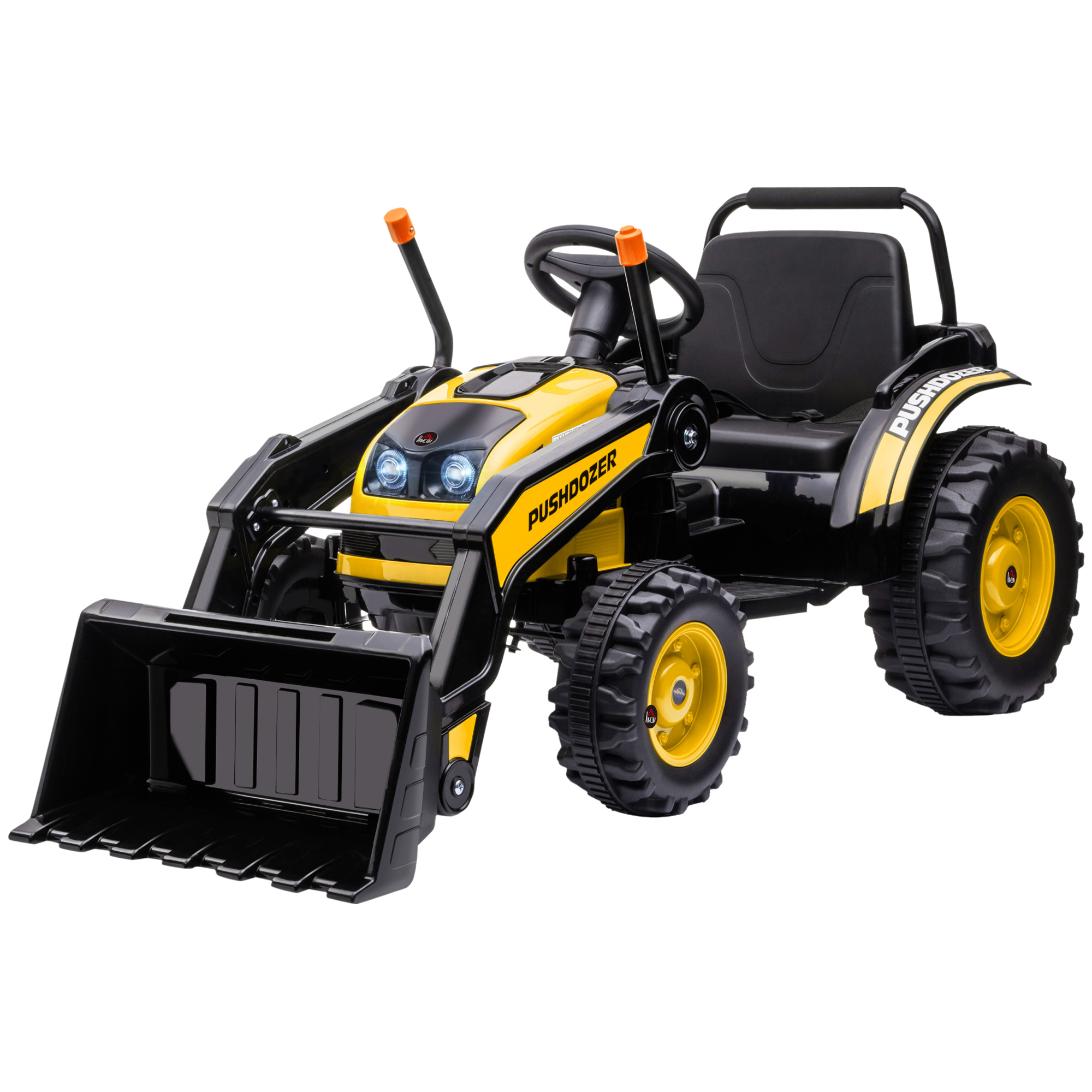 6v-doppelmotor-tretbagger Für Kinder, 1,5–2,5 Km/h, Baustellenfahrzeug-spielzeug Für Kinder Von 3–5 Jahren Mit Sound Und Licht, 132 X 62 X 65 Cm, Gelb