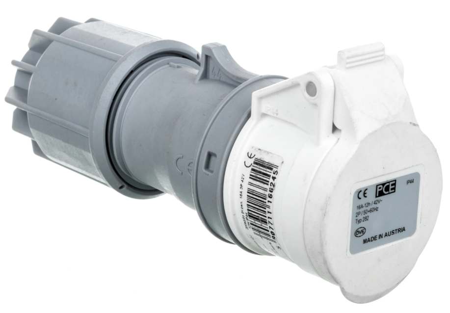 Tragbare Steckdose 16a 3p 42v Weiß Ip44 Drehanschluss 283-12v