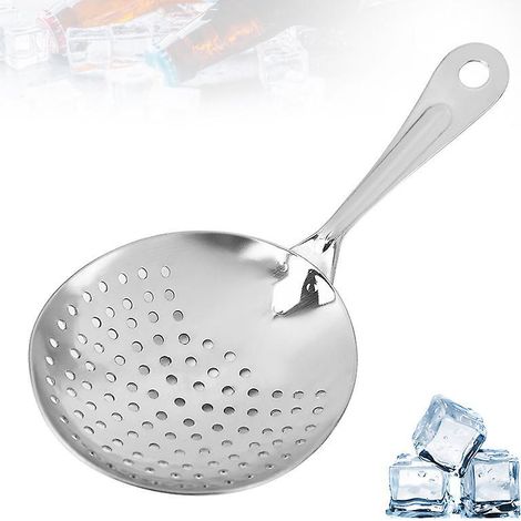 Julep Strainer Professional Metal Stainless Steel Cocktail Strainer For Kitchen With Handle Home Bar Tool, Stainless Steel