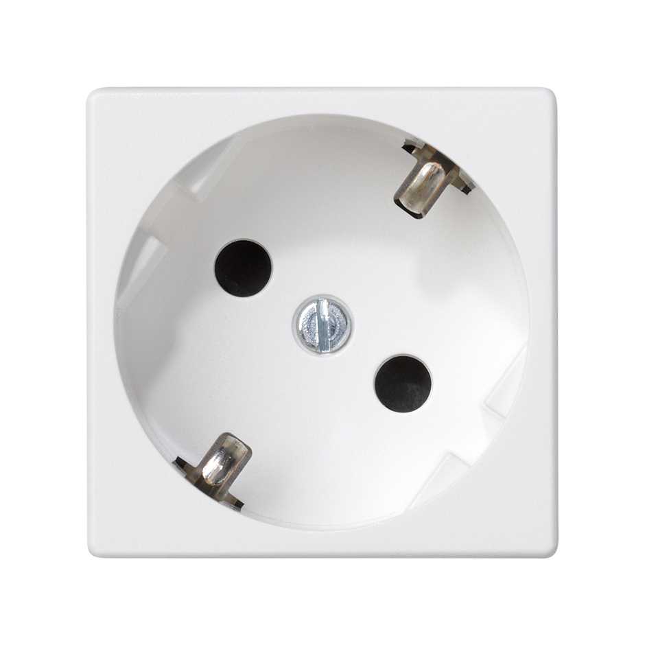 Simon Connect K45 Einzelsteckdose Schuko Z/u 16a Ip20 Mit Schienenverschluss, Reinweiß K01/9