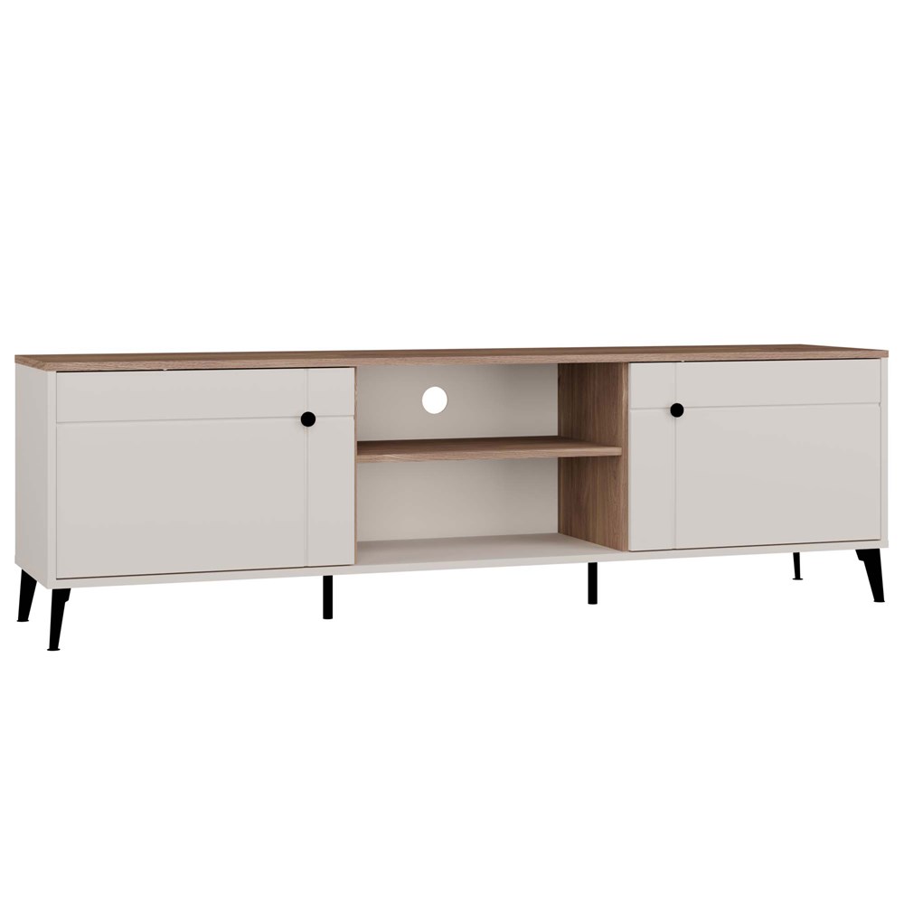Tv-schrank Point 2d Kaschmir Beige Eiche Castello Tv-schrank Mit 2 Türen Und Regalen