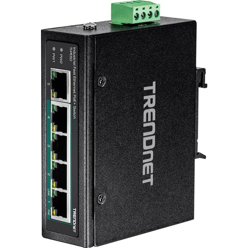 [neuwertig] B-ware Trendnet Switch Hub Industrial Ethernet Netzwerk Schwarz Poe Din-rail Ti-pe50