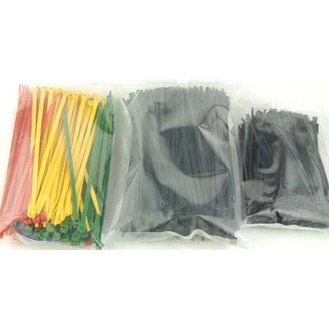 Packung Mit 600 Rilsan-kabelbindern, 200 Mm Lang – 4,8 Mm Breit – Schnelle Befestigung Von Elektrokabeln – Verschiedene Farben: Schwarz, Grün, Gelb, Rot, Blau