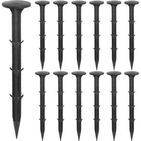 Packung Mit 160 Kunststoff-rasenpflöcken, 16 Cm, Robuste Landschaftsanker, Rostfreie Nägel Für Rasenbegrenzungen Am Boden, Unkrautvlies, Plane, Kunstrasen