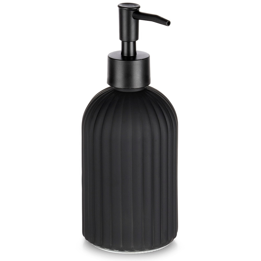 Schwarzer Glas-seifenspender, Flüssigseifenbehälter 400 Ml