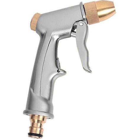 Aluminium Water Gun Garden Lawn Spray Pipe Pressure Nozzle Hose Adapter