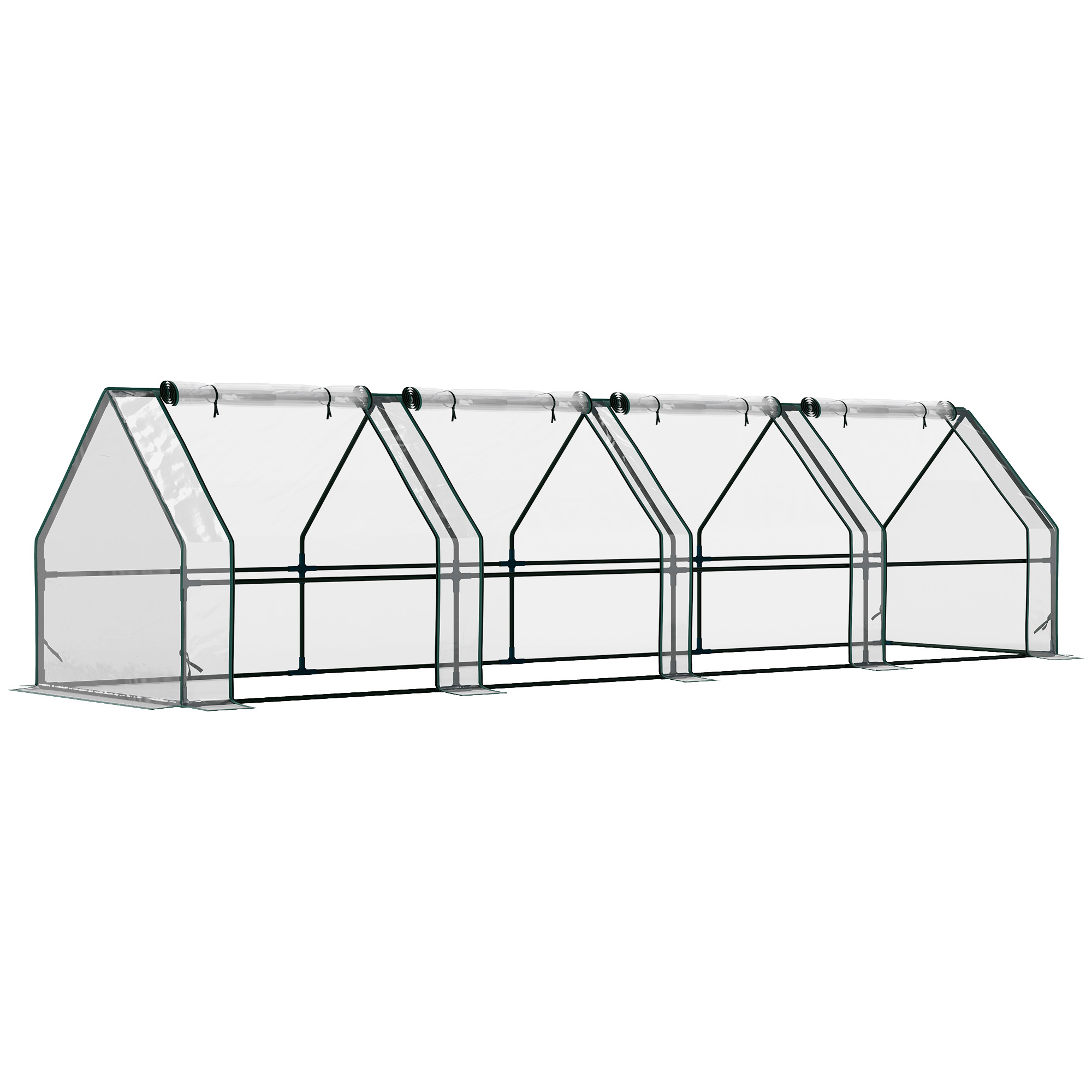 Tunnelgewächshaus Mit 4 Reißverschlussöffnungen, Aus 140 G/m² Pe-stahl, Uv-beständig, 360 X 90 X 90 Cm, Für Den Gemüsegarten