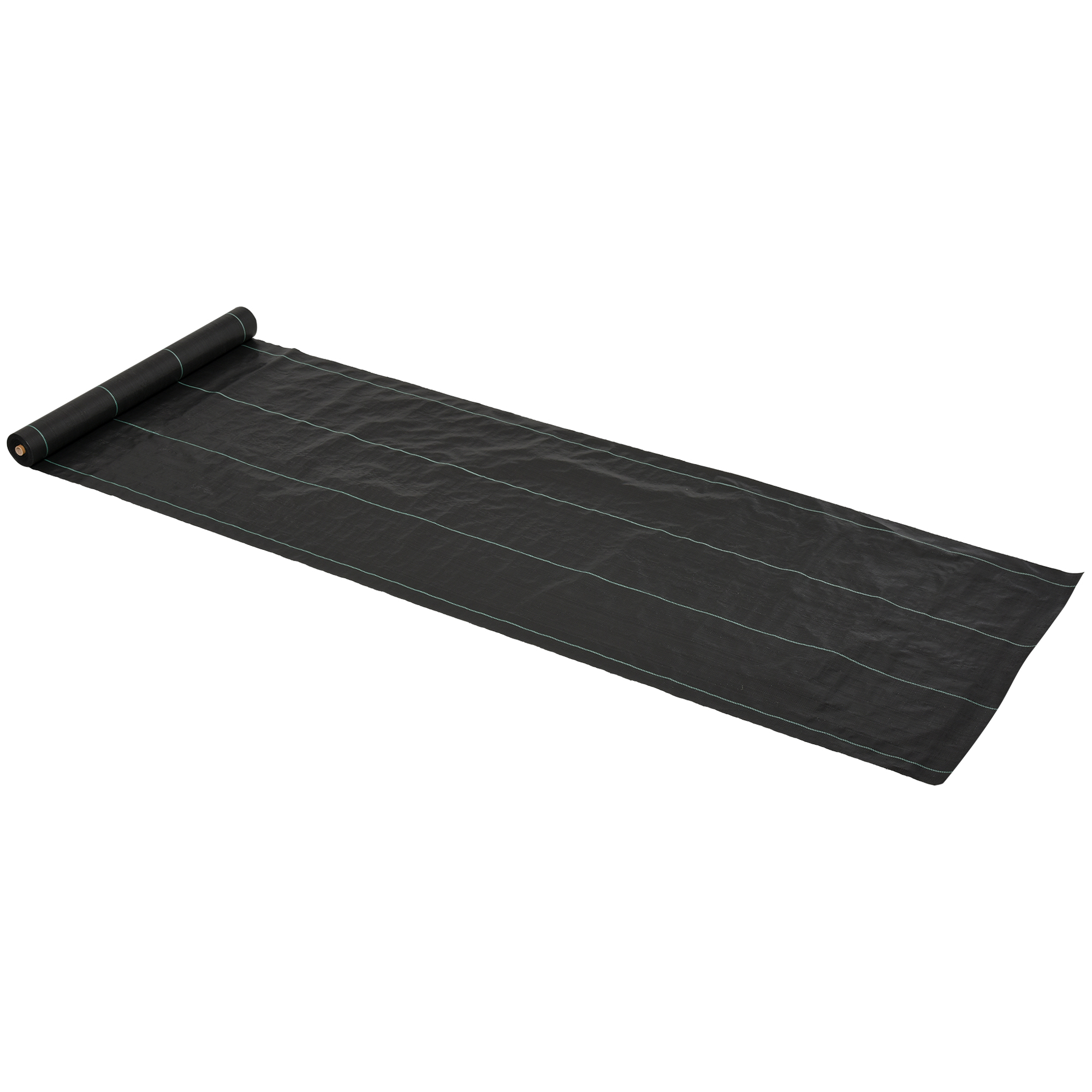Outsunny Unkrautvlies – 100 G/m² Unkrautunterdrückungsgewebe – Atmungsaktiv, Uv-beständig – 50 L X 1 M – Schwarz/grün