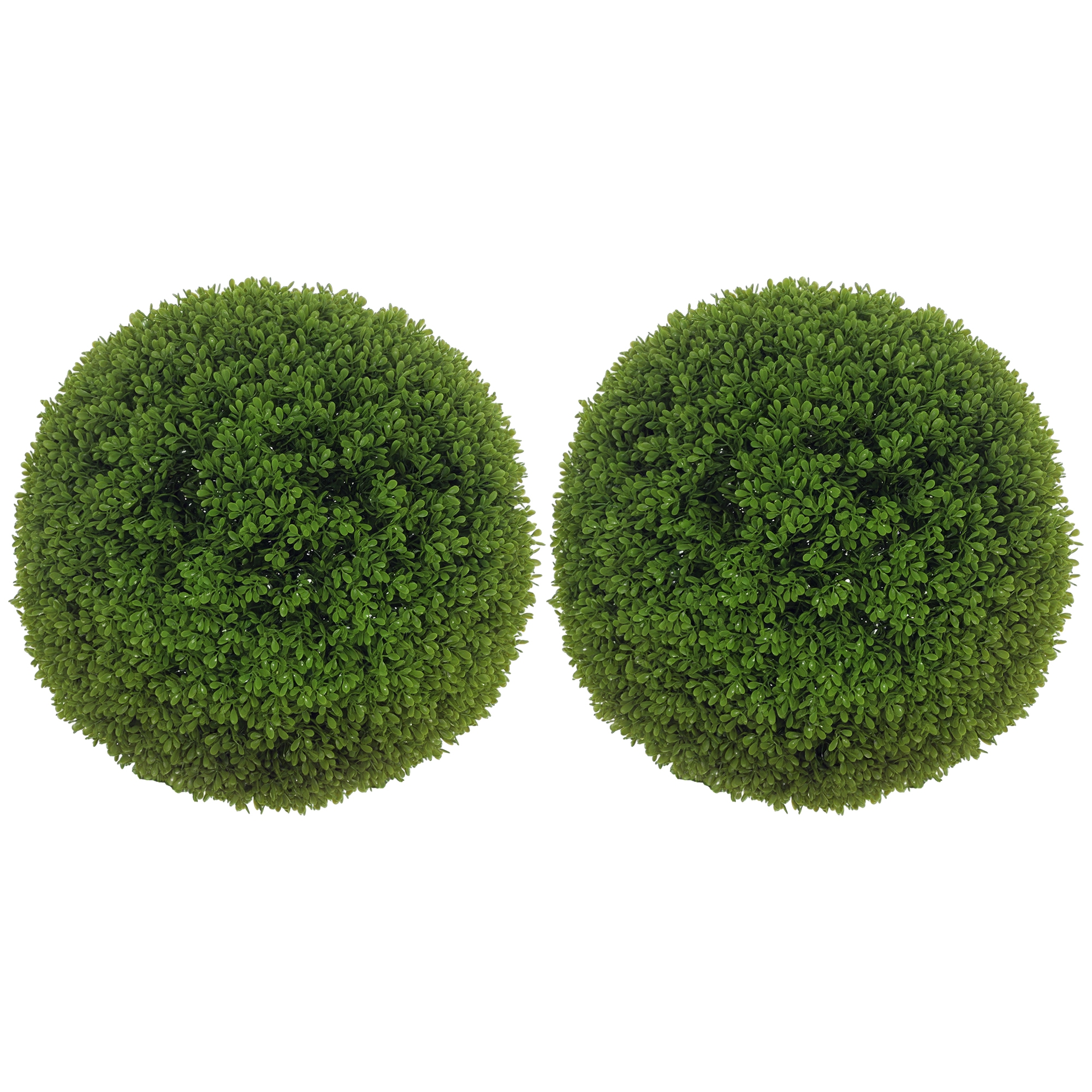 Set Mit 2 Künstlichen Buchsbaumkugeln, 40 Cm, Dunkelgrün, Für Die Dekoration Im Innen- Und Außenbereich