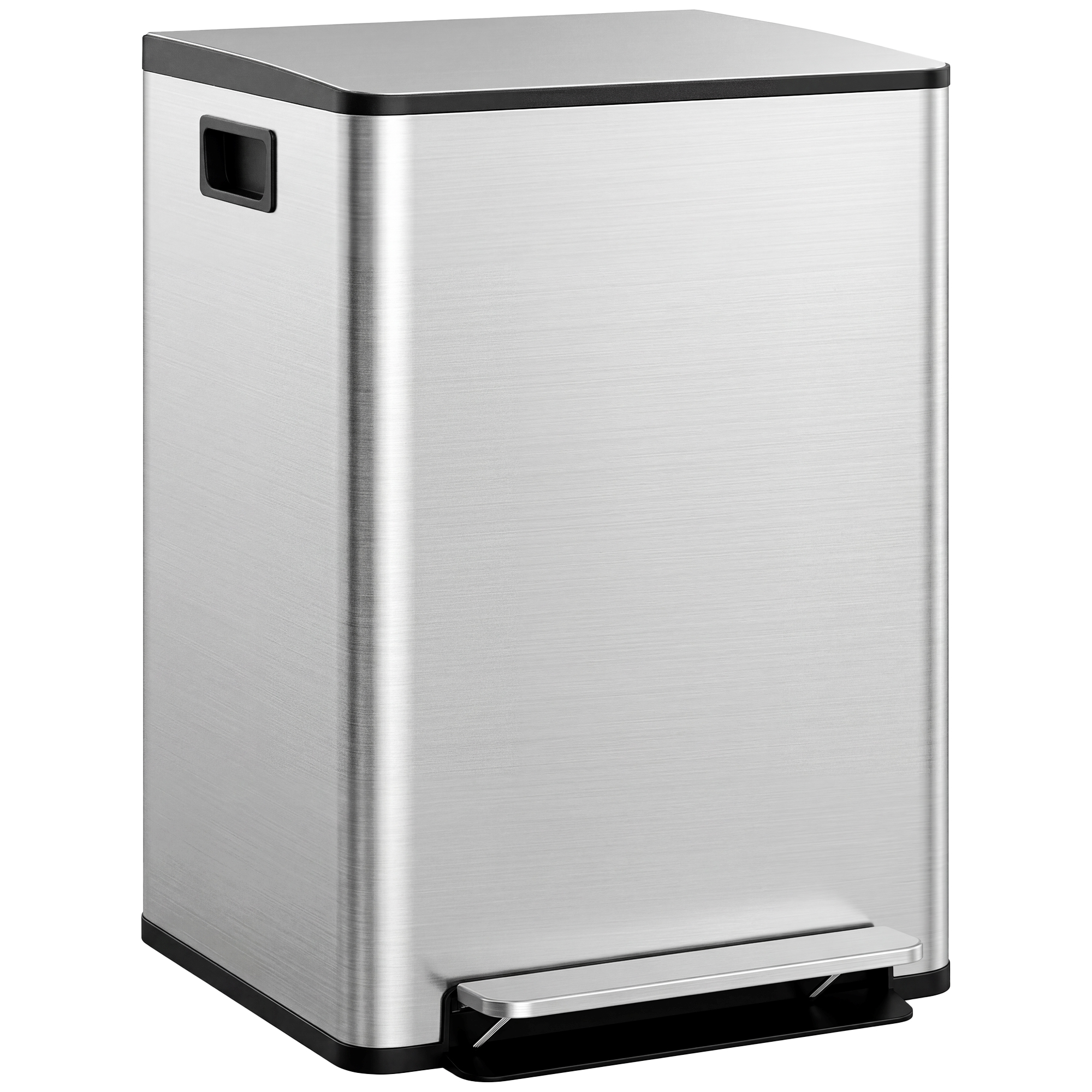 X 30-liter-edelstahlbehälter Mit Soft-close-funktion Und Rutschfester Oberfläche, Silberfarben