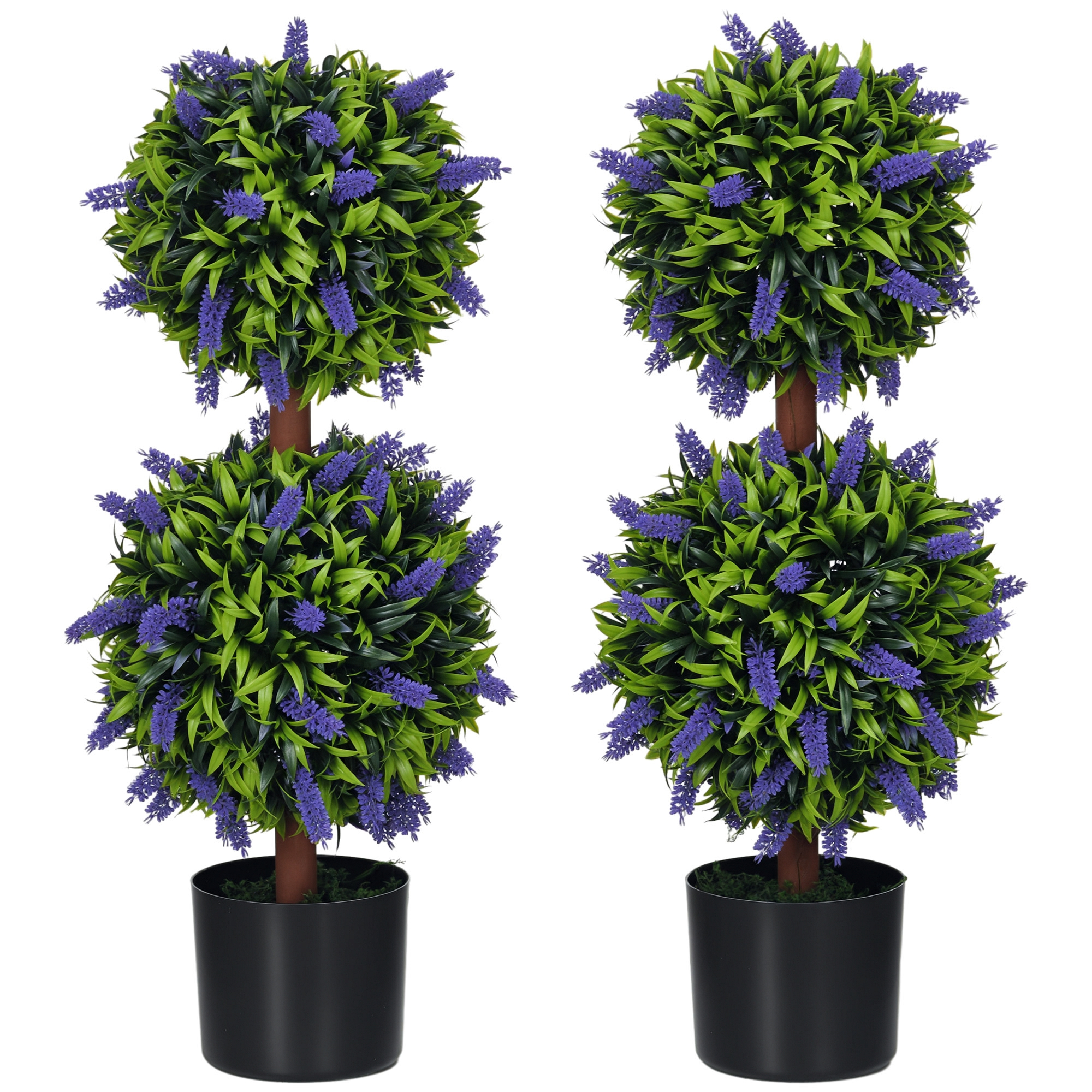 Set Mit 2 Uv-beständigen Künstlichen Topfpflanzen, 70 Cm, Für Wohnzimmer Und Garten, Zur Dekoration Im Innen- Und Außenbereich