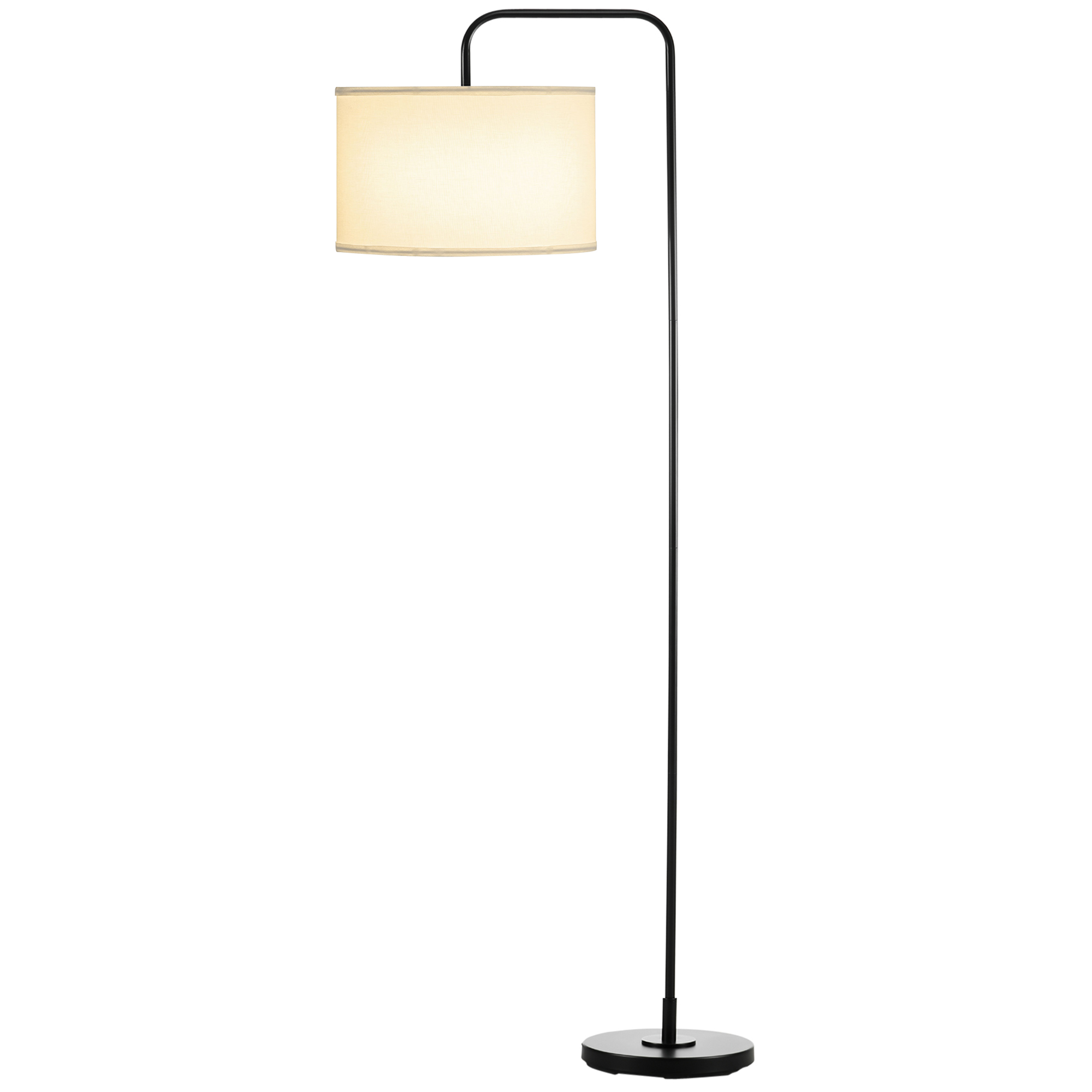 Moderne Schwarze Metall-stehlampe Mit Lampenschirm Und 180 Cm Langem Kabel, Elegantes Design