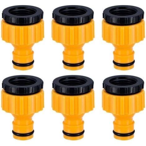 Plastique 3/4 '' And 1/2 '' Bsp 2in1 Nez De Robinet D'Arrosage À Visser Débit Tap Connector Threaded Faucet Adapter 6 Pack